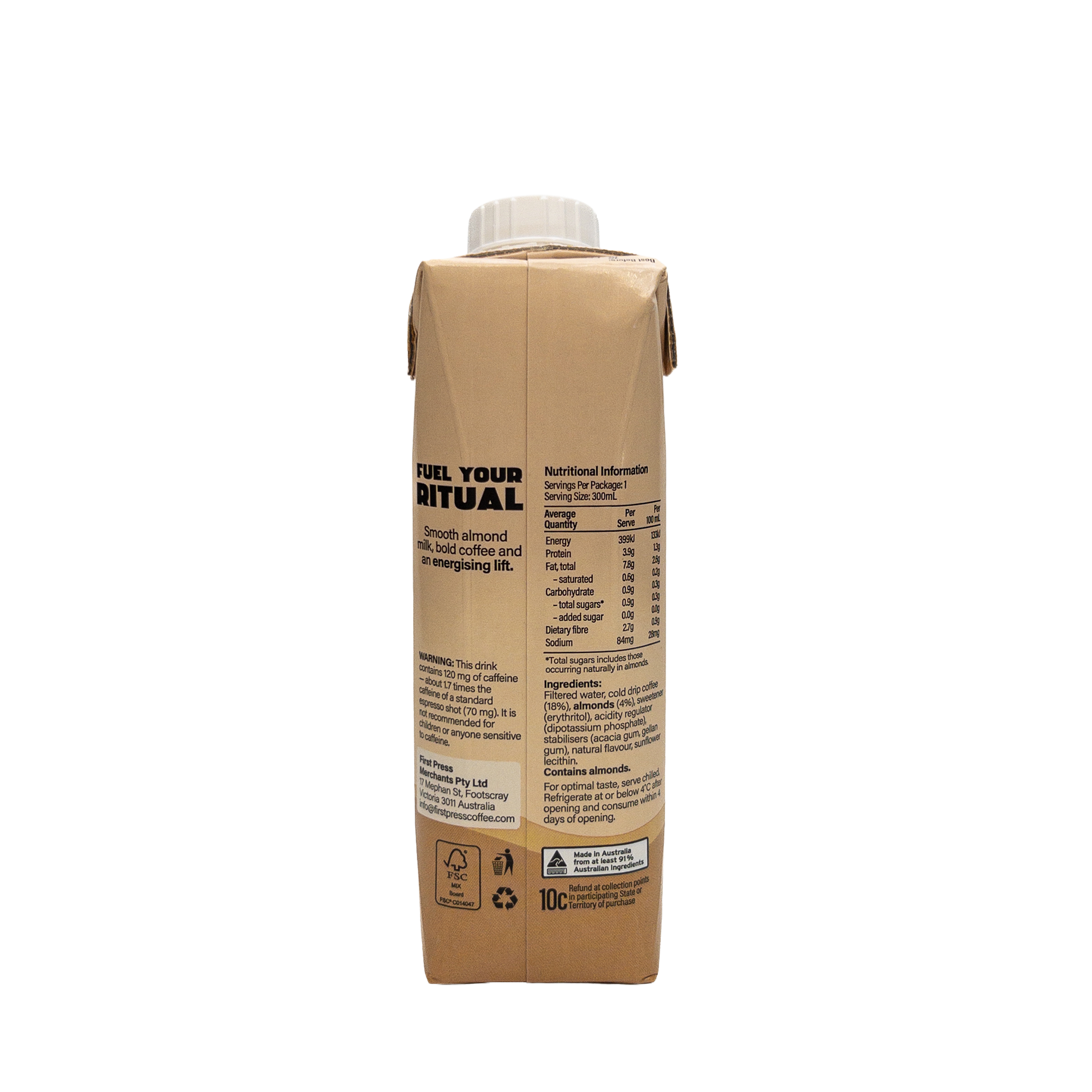 Iced Coffee Almond Milk - No Added Sugar (12 pk) - First Press Coffee